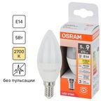 Лампа светодиодная Osram свеча 5Вт 470Лм E14 теплый белый свет