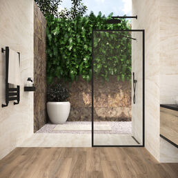 Душевая перегородка Vegas-Glass 100x200  EAF Frame 100 02М crystalvision профиль черный матовый, стекло crystalvision