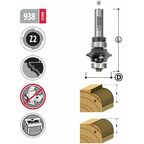 Фреза с двойным радиусом R4/5 D25.4 L61 S8mm Woodwork WOODWORK 938.4050.08