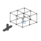 Коннектор 3 2D с регулируемой опорой для профилей Лофт 15x15 мм пластик черный