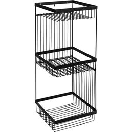 Полка для ванной Lemer Like трехъярусная прямая 20x20x52 см металл цвет чёрный