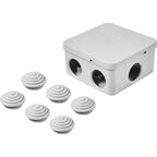Распределительная коробка открытая LEXMAN 85x85x40 мм 6 вводов IP55 цвет серый