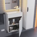 Мебель для ванной комнаты Uperwood Modul 50 см подвесная, с дверцей, матовая белая, графит