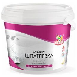 Шпатлевка для стен акриловая, для наружных работ OLECOLOR 1,6 кг
