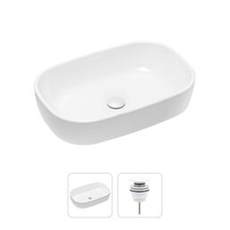 Комплект 2 в 1 Lavinia Boho Bathroom Sink 21520807: накладная фарфоровая раковина 54 см, донный клапан