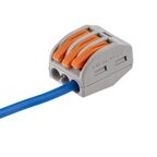 Клеммы соединительные монтажные с рычажком Duwi СМК 222-413 3-проводные 4мм² серые 20шт 26630 3