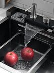 Многофункциональная кухонная мойка Esbano GEYSERUS-5 68 см оружейная сталь, со смесителем, разделочной доской и колландером