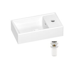 Раковина Wellsee WC Area 202010458 40х22 с донным клапаном в цвете матовый белый