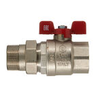 Кран шаровой латунный Stout SVB 1 1/4 ВР(г) х 1 1/4 НР(ш) полнопроходной бабочка со сгоном прямой (SVB-1007-200032)