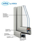 Пластиковое окно VEKA WHS Halo 60 1160х1000 мм 1 створка глухая однокамерное