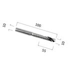 Фреза DJTOL N1LX1055 спиральная однозаходная стружка вверх (по дереву, композиту (АКП), пластику)