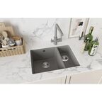 Мойка для кухни подстольного монтажа Delinia 55x42 см глубина чаши 20 см кварц цвет серый шелк