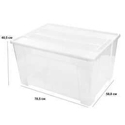 Ящик универсальный Tex-Box 78.5x58.8x40.5 см с крышкой полипропилен цвет прозрачный