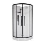 Душевая кабина Acquazzone Omega 90х90 90T BLACK стекло прозрачное, профиль черный, без крыши