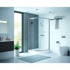 Душевой уголок Domani-Spa Delight 1/4 круга 90x90 см светло-серый профиль прозрачное стекло раздвижной