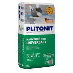 Ровнитель (наливной пол) универсальный Plitonit Universal+ самовыравнивающийся быстротвердеющий 20 кг