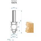 10574 Фреза кромочная фигурная (25.4х35 мм; хвостовик 12 мм) Энкор