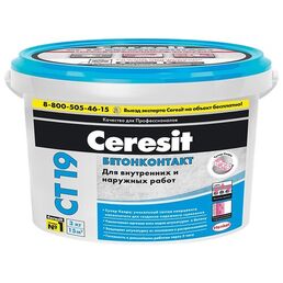 Грунтовка Ceresit CT 19 Бетонконтакт, 3 кг, розовый