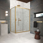 Душевой уголок Vegas-Glass 155x100 ZP+ZPV Protec 155*100 03 02 профиль золото матовое, стекло шиншилла
