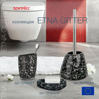 Ерш для унитаза, 37см, Spirella Etna Glitter, пластик, цвет черный