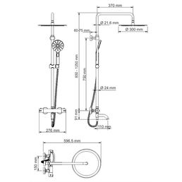 Душевой комплект Wasserkraft Thermo с термостатическим смесителем (A28801)