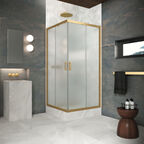 Душевой уголок Vegas-Glass ZA Protec 100x100 ZA Protec h1900 100 03 10 профиль золото матовое, стекло сатин
