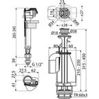 Выпускной комплект AlcaPlast 1/2'' с двойной кнопкой, впускной механизм А18 (SA08ASK 1/2'' CHROM)
