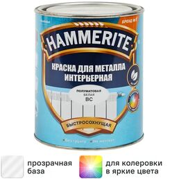Грунт-эмаль 3 в 1 Hammerite полуматовая прозрачная база BC 0.9 л