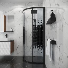 Душевой уголок Niagara Eco 78x78 NG-1003-14BLACK стекло мозаика, профиль черный матовый