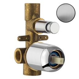 Скрытая часть смесителя для душа Plumberia Selection INT0036CS на 2 потребителя, с кнопочным девиатором, брашированый хром