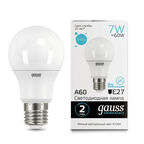 Светодиодная лампа Gauss LED Elementary A60 7W E27 4100K 1/10/100