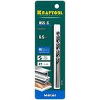 Kraftool HSS-G 6.5 х109мм, Сверло по металлу HSS-G, сталь М2 S6-5-2 29651-6.5