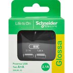 Розетка USB встраиваемая Systeme Electric Glossa цвет антрацит
