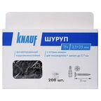 Саморезы по металлу и гипсокартону Knauf потайные острые фосфатированные 3.5x25 200 шт.