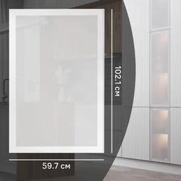 Фасад-витрина кухонного шкафа Вельск 59.7x102.1 см KONSENSA стекло цвет белый