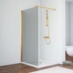 Душевая перегородка Vegas-Glass 96x200  EAF TUR NOVO 96 09 07 профиль золото глянцевое, стекло графит
