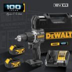 Ударная дрель-шуруповерт DEWALT DCD100M2T, 18 В, 1650 об/мин, 28050 уд/мин, с 2 АКБ 4 Ач и ЗУ, в кейсе TSTAK (DCD100M2T-QW)