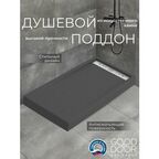 Душевой поддон из искусственного камня GoodDoor Saturn черный 140x70 литьевой, низкий, прямоугольный, российский