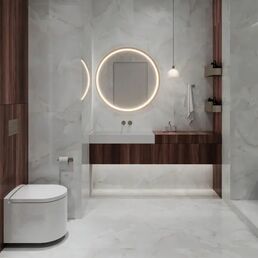 Глазурованный керамогранит Arcadia Ceramica Onyx White Cloud 60x120 см 1.44 м² глянцевый цвет светло-серый