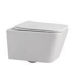 Комплект подвесного унитаза с инсталляцией Abber Rechteck AC1201-AC0105-AC0121MW безободковый, белый, кнопка белая матовая