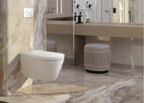 Комплект подвесной унитаз-биде Tece TeceSpring S955799 + застенный модуль с панелью смыва хром