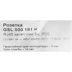 Розетка компьютерная встраиваемая Systeme Electric Glossa RJ45 UTP cat 5e цвет белый