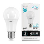 Светодиодная лампа Gauss LED Elementary A60 20W E27 4100K 1/10/50