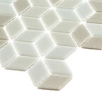 Мозаика Mir Mosaic Natural Steppa ромбы серая стеклянная 270х260х5 мм глянцевая