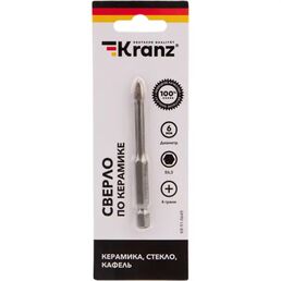 Сверло по стеклу и керамике Kranz 6 мм