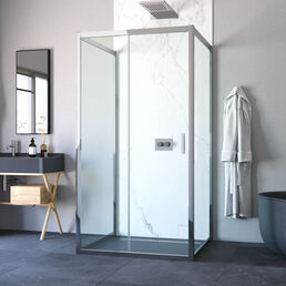 Душевой уголок Vegas-Glass 100x100  ZP-U TUR NOVO h1900 100*100 08 01 профиль глянцевый хром, стекло прозрачное
