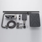 Душевая стойка Shevanik S4226T с изливом, оружейная сталь