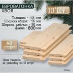 Вагонка Сосна 80смХ9.6смХ1.3см 10 шт. в пачке-0.8 м2