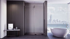 Душевая дверь Veconi Premium Trento 140x200 PTDW-50B-140-01-C4 стекло прозрачное, профиль черный матовый