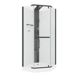 Душевая кабина Ceruttispa 90x90 CHIKA901B без крыши, стекло прозрачное, профиль черный